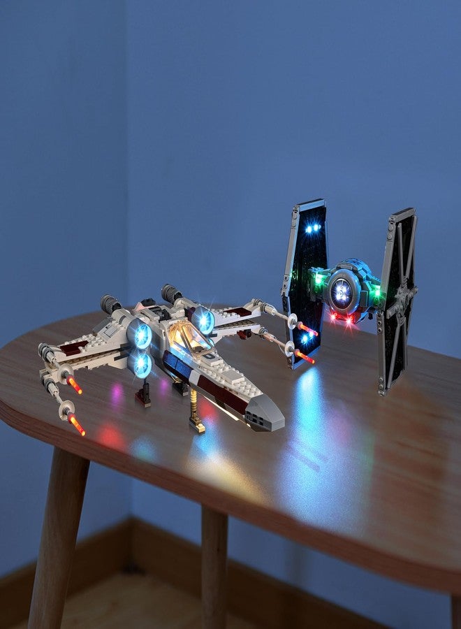 Kyglaring طقم إضاءة LED من Kyglaring لمجموعة بناء Lego TIE Fighter و X-Wing Mash-up 75393، ملحقات إضاءة لعرض TIE Fighter و X-Wing Mashup، (الإضاءة فقط، النموذج غير متضمن)، الإصدار الكلاسيكي - Image 4